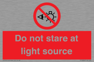 Do not stare at light source